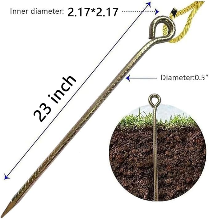 23 Inch Rebar Stakes,Metal Stake Ground,Ground Anchor,Heavy DutyTent Stakes,Baking Paint Metal Stakes,Tent Stake,Ground Stakes,0.5 Inch Diamete (10 Pack), Outdoor Travel