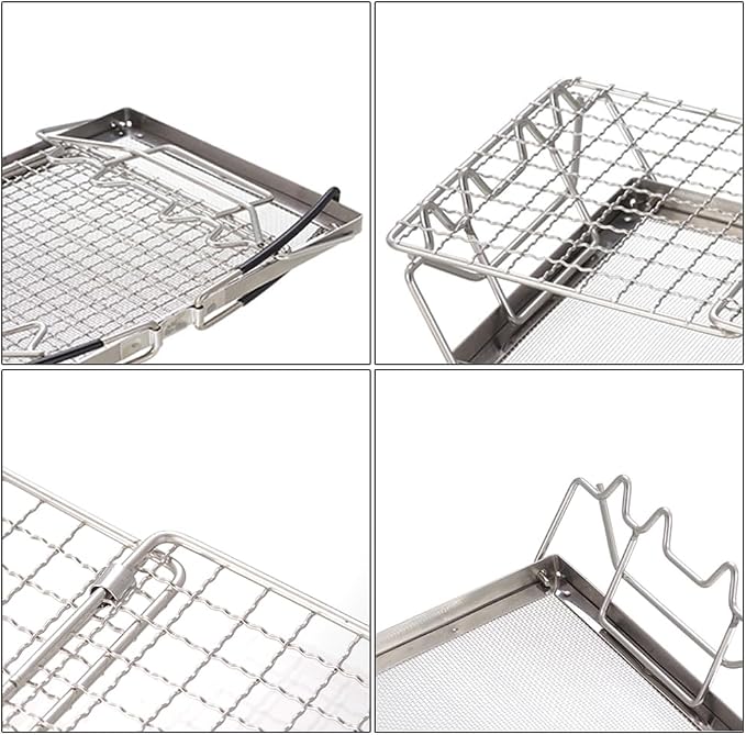 Camping Toaster Folding Camp Stove Toaster Stainless Steel Bread Toaster Rack for Camping Backpacking Picnic