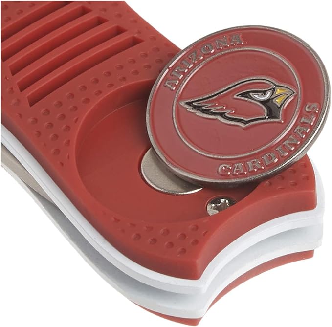 Team Golf NFL Gift Set Retractable Divot Tool with 3 Double-Sided Magnetic Ball Markers, Patented Single Prong Design, Causes Less Damage to Greens, Retractable Mechanism
