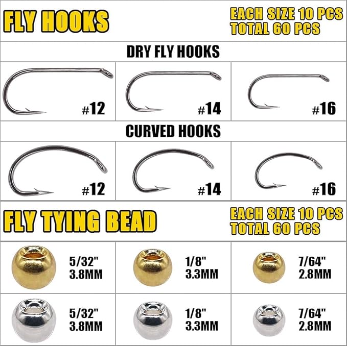 XFISHMAN Fly-Tying-Kit-with-Tools-Materials Fly-tieing-Starter-kit for Fly Fishing Lure Building jig Making Set