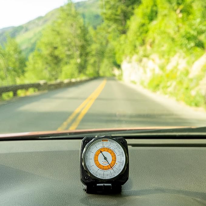 Sun Company AltiLINQ - Dashboard Altimeter and Barometer | Altimeter for Car and Truck | Reads Altitude from 0 to 15,000 Feet