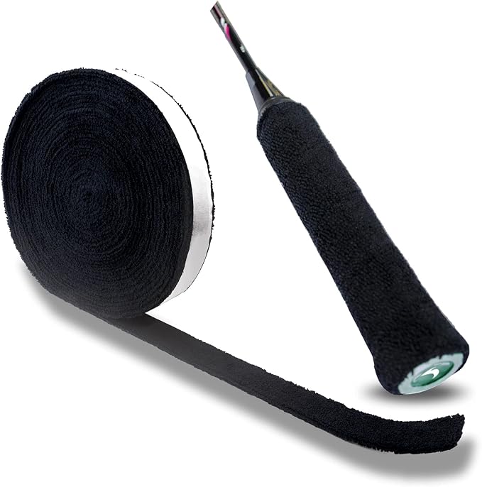 GLL Super Absorbent Cotton Towel Handles Protection Toweling Racket Overgrip Skid Resist Absorb Sweat Grip Tape for Tennis Badminton Racquetball Squash Baseball