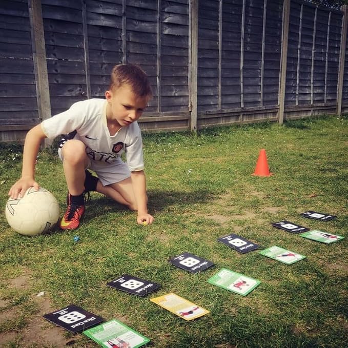 Shuffle Up Soccer Card Games - 70+ Skills Cards, Soccer Gifts for Boys and Girls 7-12 Years Old, Teen and Kids Indoor Training Equipment, Outdoor Backyard Game, Practice Toys, Stamina and Strength