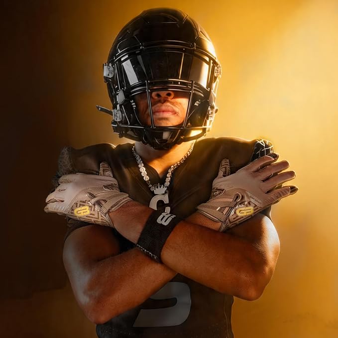 Grip Boost Football Gloves - Solid Stealth 6.0 Boost Plus Sticky Technology - Adult and Youth Football Gloves for Wide Receiver - Men's and Boys Sizes