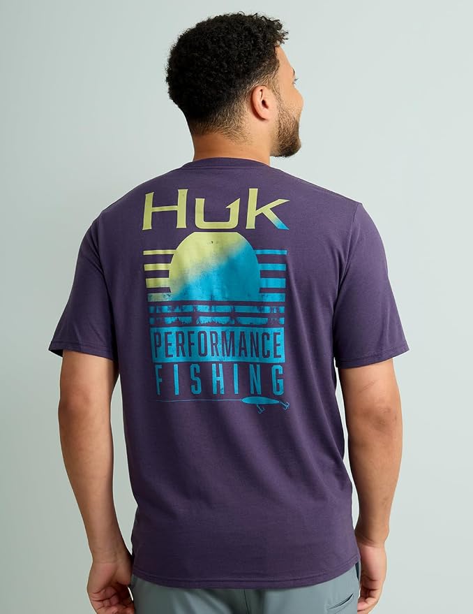 HUK Mens Performance Fishing Logo Tee, Short Sleeve T-Shirt for Men