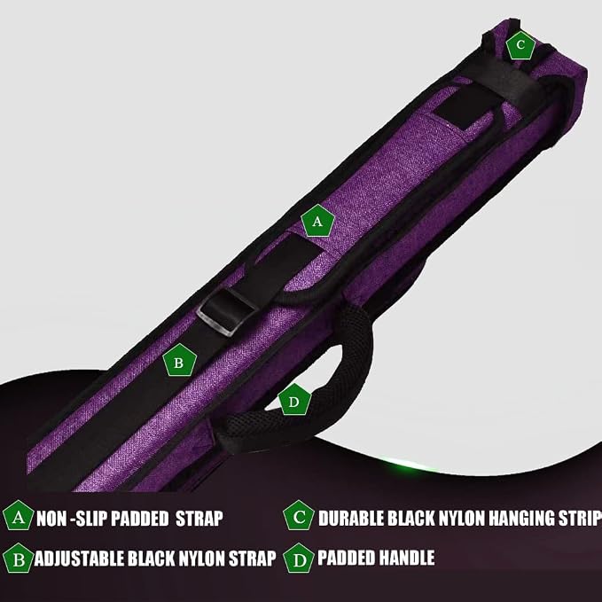 Champion 2X2,2X3,3X4 Nylon/Leatherette Billiard Pool Cue Stick Hard Case