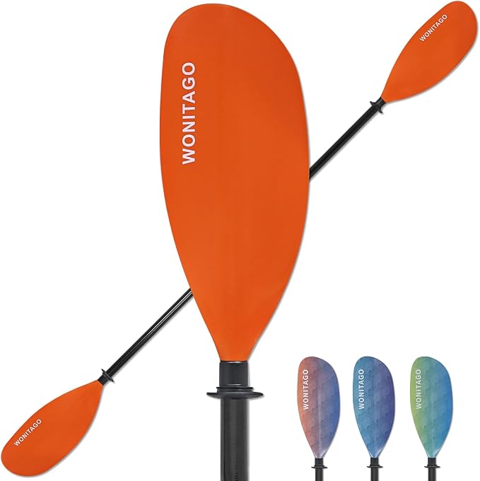 Kayak Paddle with Fiberglass Shaft and Reinforced Nylon Blade, Adjustable Kayaking Oars, 3 Piece, 230-250 cm/90-98 inches, 210-230 cm/82-90 inches