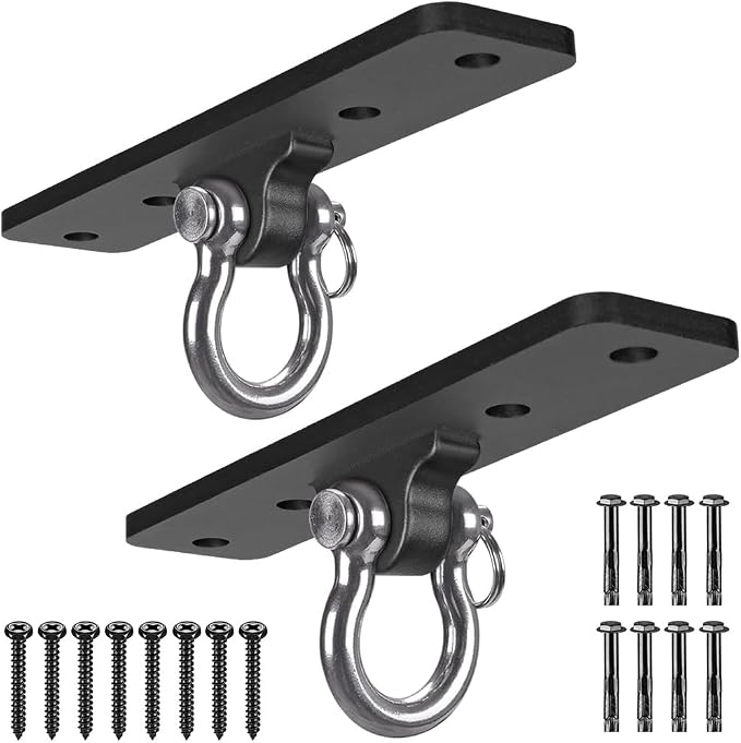 Dolibest Wall Mount Bracket, Ceiling Anchor for Home Suspension Training Kit, Suspension Straps, Gymnastic Rings, Yoga Swing & Hammock, Body Weight Strength Training Systems&Boxing Equipment (2Pcs)