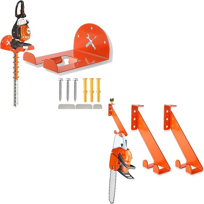 1PCS Weed Eater Hanger & 2PCS Chain Saw Hanger