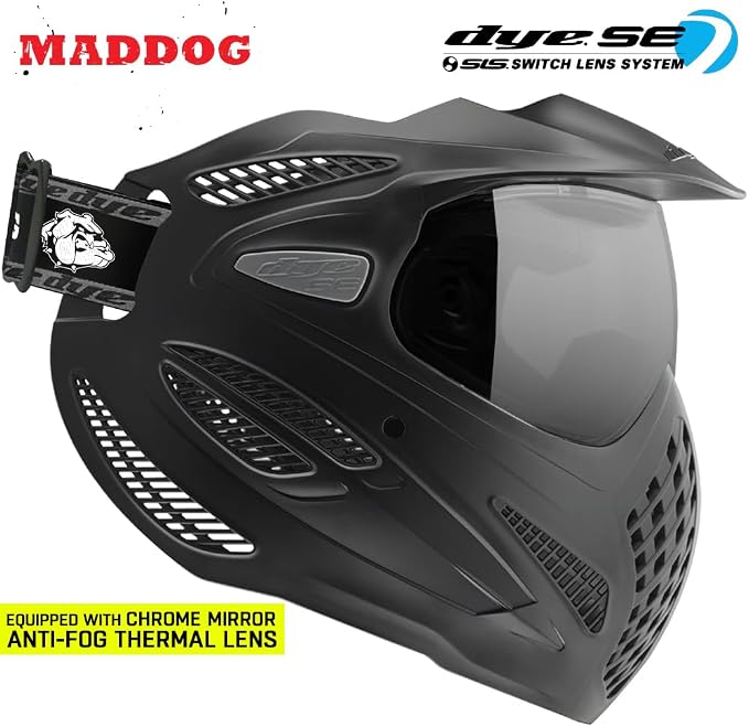 Maddog Dye SE Special Edition Paintball Mask Goggle System | Replaceable SLS Thermal Dual-Pane Anti Fog Lens | Adjustable Full-Face Safety Certified Protection