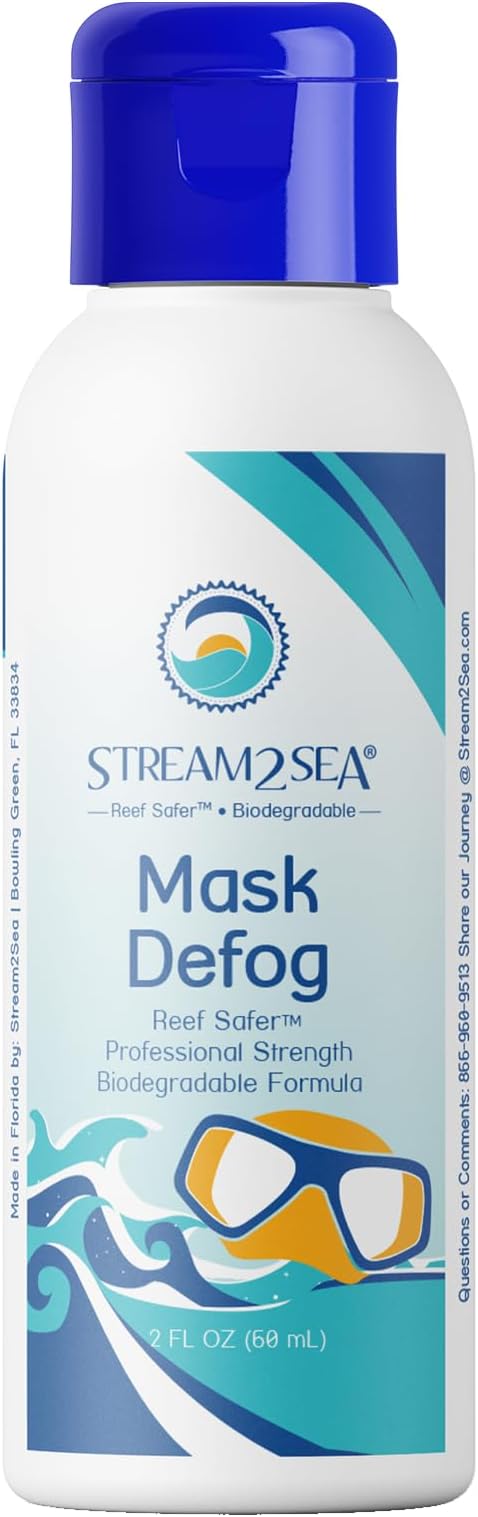 STREAM 2 SEA Reef Safe Anti-Fog Spray for Swim Goggles, Snorkel, Scuba & Ski Masks – Defogger for Diving, Snorkeling – 2Fl Oz