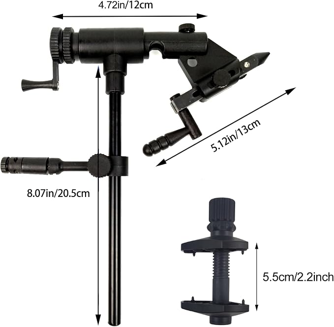 EUPHENG True Rotary Fly Tying Vise and Fly Tying Pedestal Base for Clamp Base for Travel Professionals Beginners