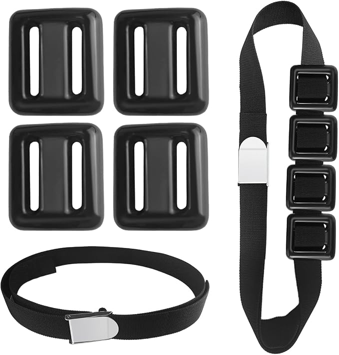 4 Pcs Scuba Weight Belt,Diving Weight Belt with Metal Block Buckle Coated Dive Weights Nylon Dive Belt Suitable for Free Diving
