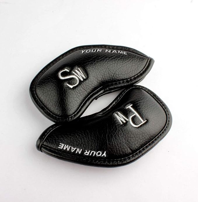 CRAFTSMAN GOLF 12pcs or 1pc Thick Synthetic Leather Golf Iron Head Covers Set Headcover Fit All Brands Callaway Ping Taylormade Cobra Etc. Also Custom Name