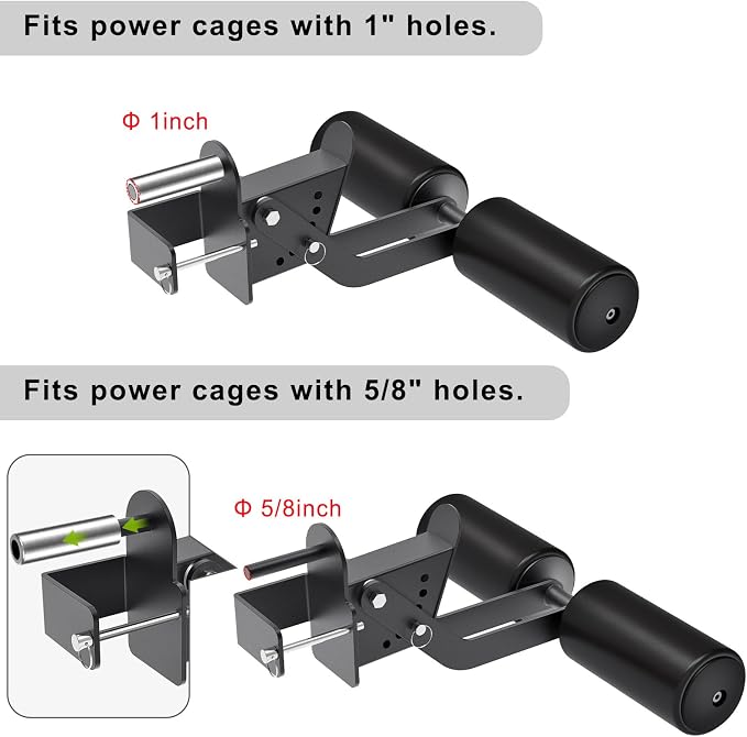 Nordic Hamstring Curl Attachment, Dip Bar, Belt Squat & Safety Spotter Arms for 2"x2" & 3"x3" Power Racks, Home Gym Strength Training Accessories