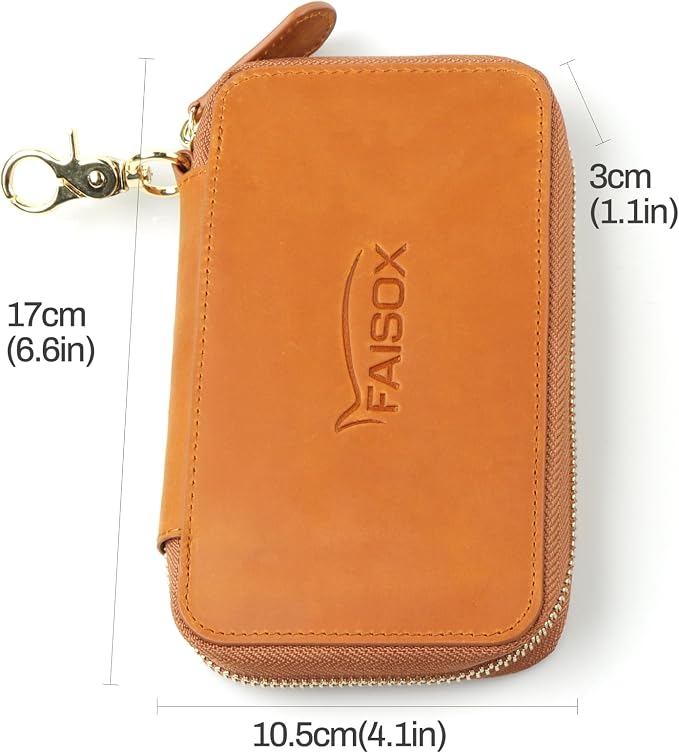 Lure Box Fly Fishing Leather Wallet Tackle Box Storage Spinner Bait Spoon Lures Flies Streamer Dry Fly Box Display Pocket Case Gifts for Men, Women (Lure FLy Wallet #B (Size: 6.6"x4.1"x1.1"))
