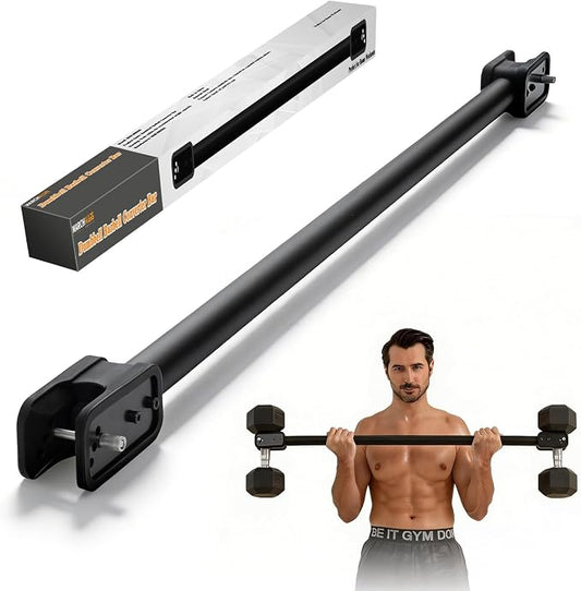 Dumbbell Barbell Converter Bar, Adjustable Dumbbell Bar for Home Gym, Compatible with Most Dumbbells, All-Metal Dumbell to Barbell Converter for Weight Lifting and Strength Training