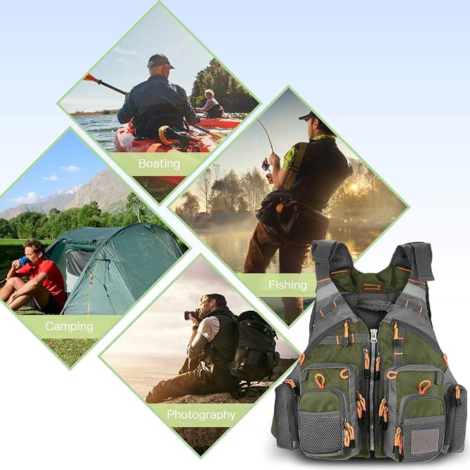 Lixada Fly Fishing Vest Fishing Jacket Breathable Polyester Mesh Design Fishing Vest