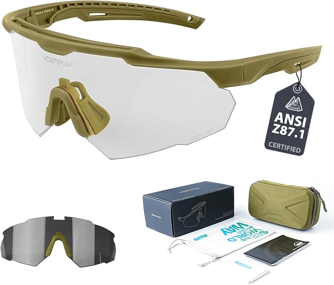 Shooting Glasses Anti Fog with High Definition Lenses, ANSI Z87+ Certified Tactical Safety Glasses for Men Women