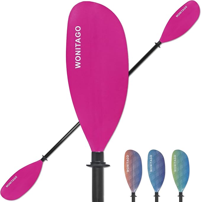 Kayak Paddle with Fiberglass Shaft and Reinforced Nylon Blade, Adjustable Kayaking Oars, 3 Piece, 230-250 cm/90-98 inches, 210-230 cm/82-90 inches