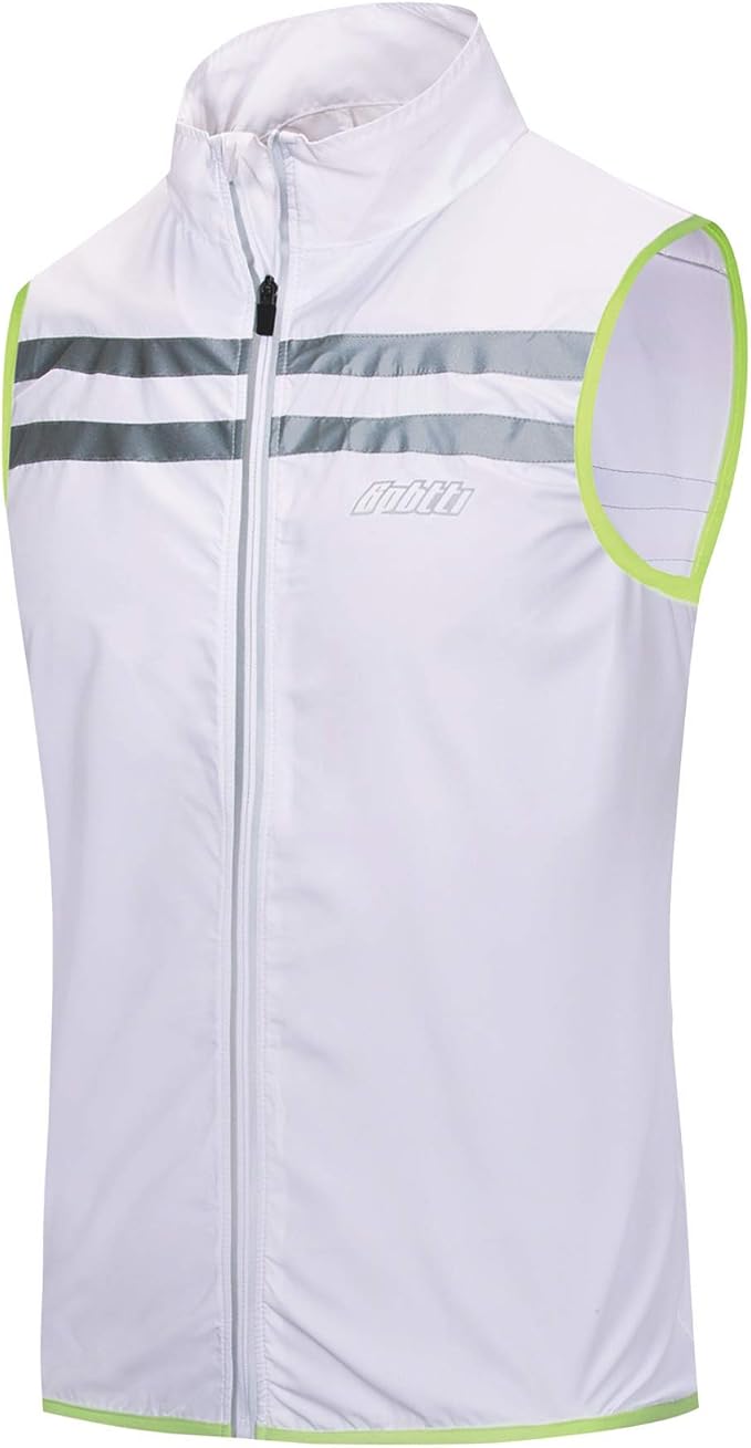 bpbtti Men's Hi-Viz Safety Running Cycling Vest Sleeveless Windbreaker vests- Windproof and Reflective
