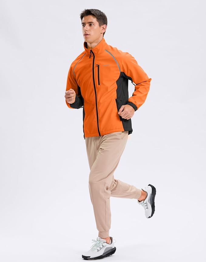 Bikewa Men's Winter Cycling Jackets Thermal Warm Water Resistant Bike Running Windproof Jacket