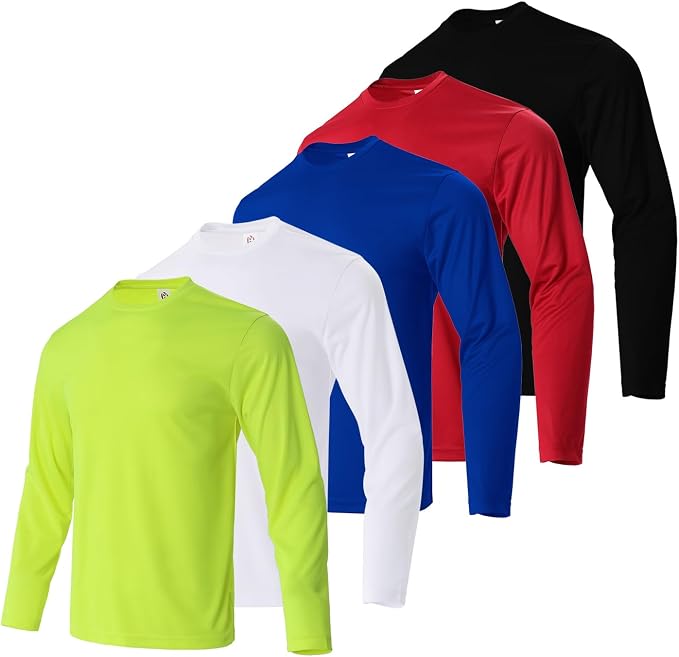 Mens Long Sleeve T-Shirts Casual Crew Neck Tee Shirt Summer Soft Running Swimming Cycling Fishing Tops