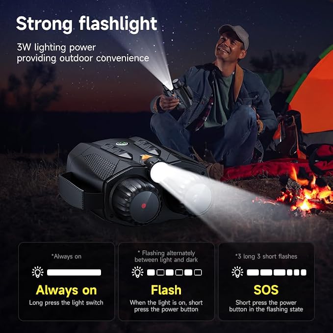 Night Vision Goggles - 4K Night Vision Binoculars with 875 Yards Range,48MP,3 Inch Display,10X Digital Zoom,7-Level IR,32GB Card,5000mAh Battery,Gift&Cool Gadgets for Hunting