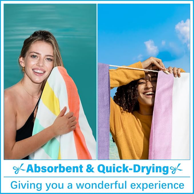 Vikumond Oversized Turkish Beach Towel Blanket XXL Cotton Sandproof Towels Boho Woven Extra Large Big Sand Free Giant Throw Blankets Huge Quilt XL Picnic Camping Necessities Cloud for Adult Gifts