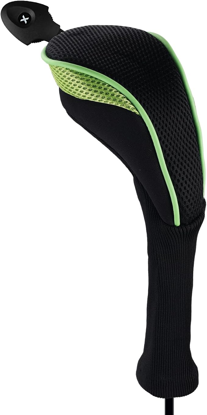 Andux 4 Pack Long Neck Golf Hybrid Club Head Covers Dial No. Tag CTMT-01 | Mesh Breathable material | all the Same Size | Coloured Piping | Pull-On Closure