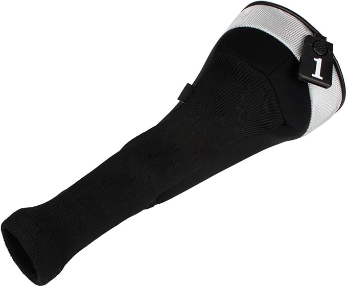 Andux 3pcs/Set Golf 460cc Driver Wood Club Head Covers Long Neck | for Driver Fairway Wood with Interchangeable No. Tags Mesh Breathable material Coloured Piping Pull-On Closure