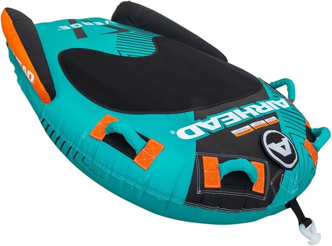 Airhead Slice Towable 2-4 Rider Models, Tube for Boating and Water Sports, Heavy Duty Full Nylon Cover with Zipper, EVA Foam Pads, and Patented Speed Safety Valve for Easy Inflating & Deflating