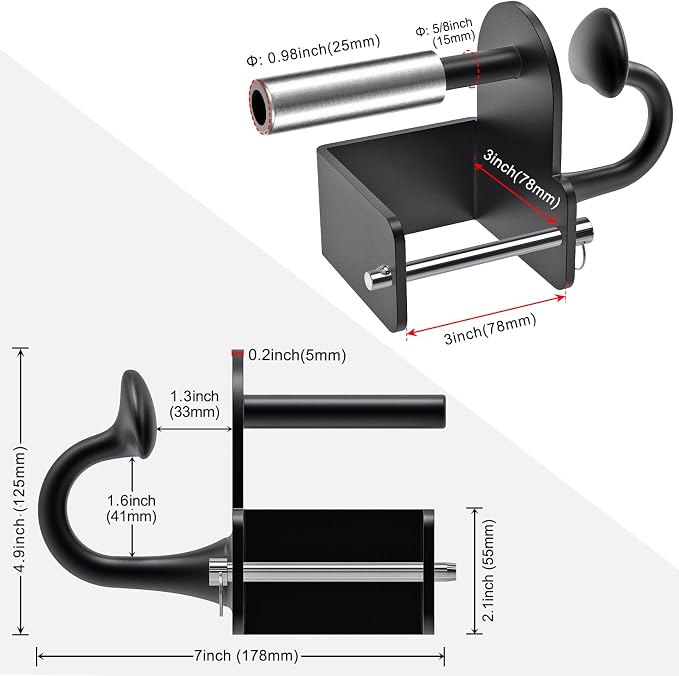 Nordic Hamstring Curl Attachment, Dip Bar, Belt Squat & Safety Spotter Arms for 2"x2" & 3"x3" Power Racks, Home Gym Strength Training Accessories