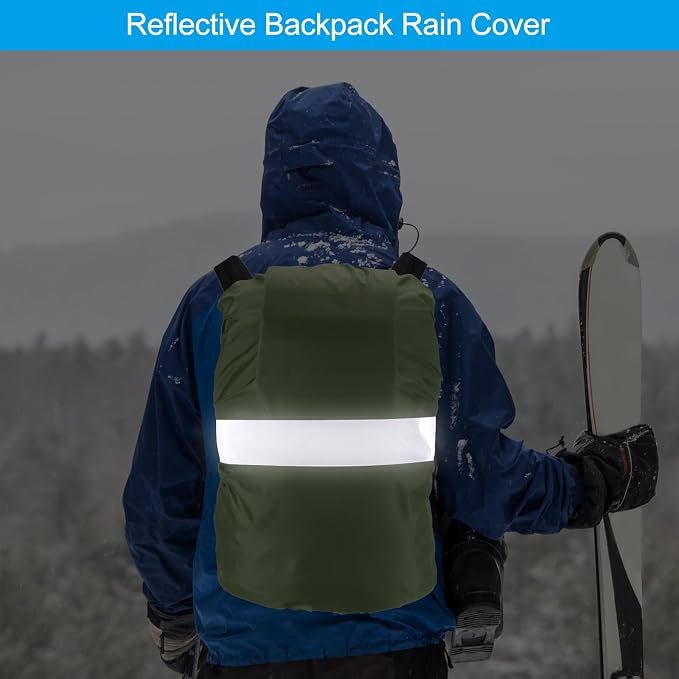 PATIKIL Waterproof Backpack Rain Cover, Non-Slip Backpack Cover with Reflective Strap Stay Dry for Hiking, Camping, Hunting
