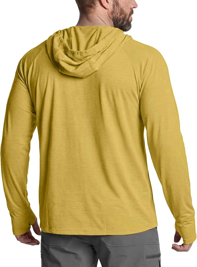 CQR Men's UPF 50+ Sun Protection Long Sleeve Quick Dry Athletic Shirts, Stretch Running Workout Hiking T-Shirts