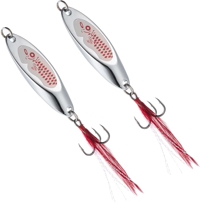 Goture Fishing Spoons Lures, Metal Spoon Trout Lures Freshwater Saltwater | Long Distance Casting Jigging Spoon for Trout Bass Crappie Pike Salmon Fishing,1/4oz 1/2oz 3/4oz 1oz 1-3/8oz