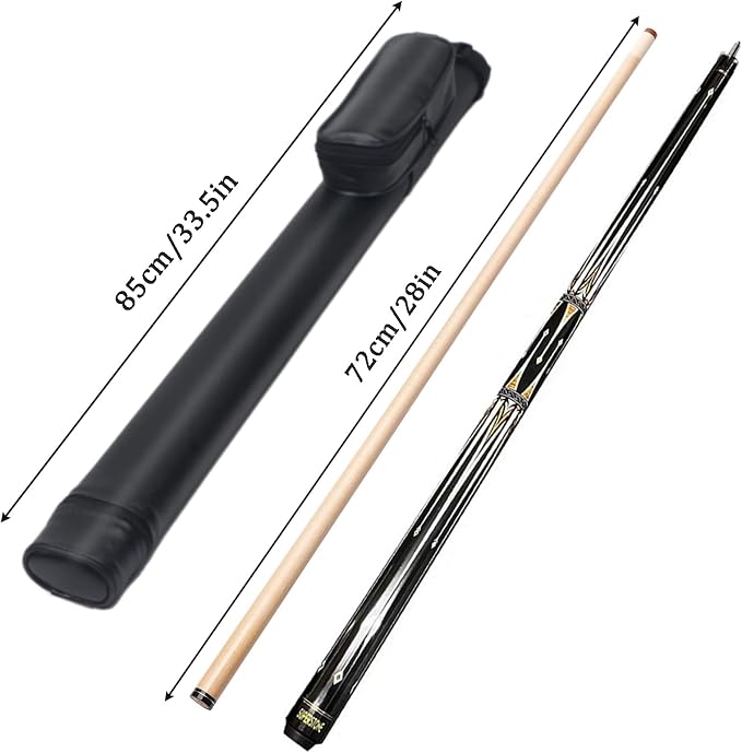 SUPERDIAMOND Pool Cue Stick Set Billiard Cue Sticks with Hard Case, 2-Pieces 58" Pool Table Sticks, 12.5 mm Tip Pool Queue,Pool Stick Set for Home Recreation, Billiards Clubs, Training