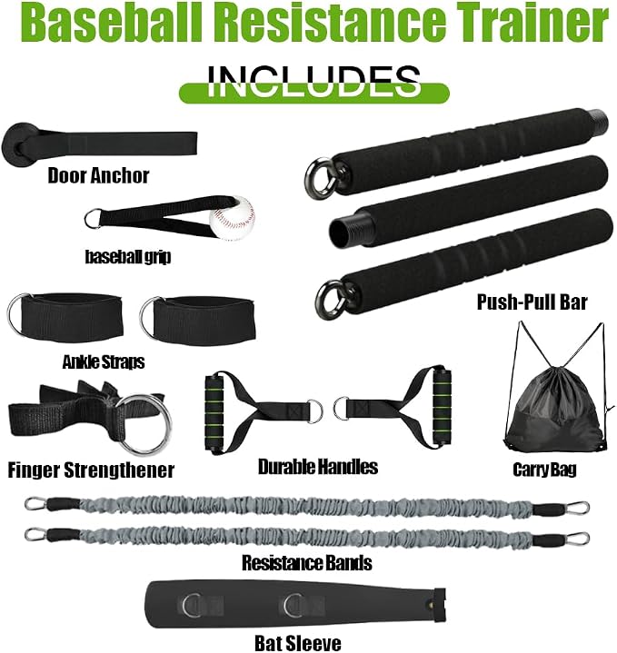 Davllin Baseball Resistance Trainer,Training Aid for Baseball Softball Pitchers,Interchangeable Grips to Build Arm Strength,Arm Bands for Baseball Players,Baseball Throwing Trainer,Great to Warm-Up