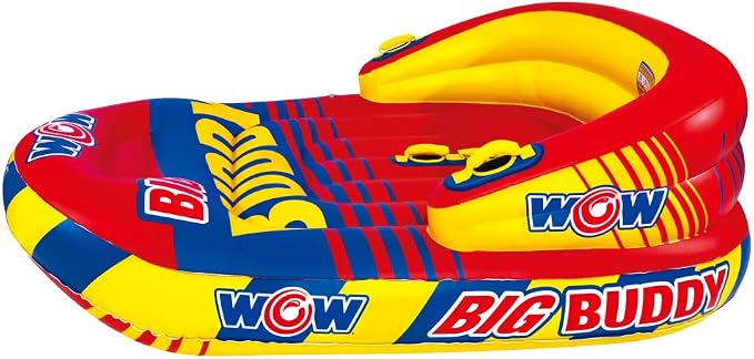 Wow Sports Big Buddy Inflatable Towable Deck Tube - 2 Person - 340 lb Capacity - for Boating - Kids & Adults