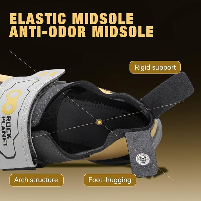 Climbing Shoes Men Lightweight Strong Anti-Slip Indoor Outdoor Rock Climbing Gym Training Beginner to Pro Performance