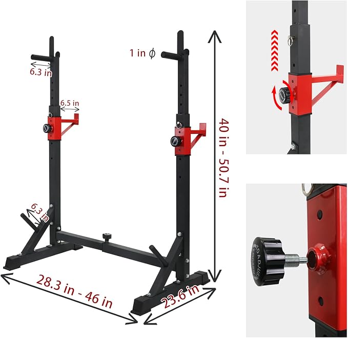 Multi-Function Squat Press Barbell Rack Stand, Height Adjustable Barbell