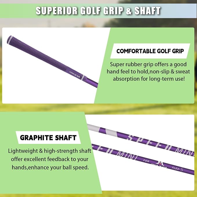 MAZEL Mini Driver/Iron Golf Clubs Swing Trainer Aid to Improve Your Hitting Accuracy & Speed