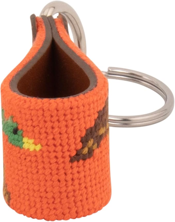 Leather Hand-Stitched Needlepoint Key Fob or Key Chain