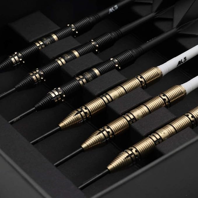 CUESOUL Jazz-Metal Luxury Steel Tip Darts Set 21g/24g/26g with AK5 Integrated Dart Flights