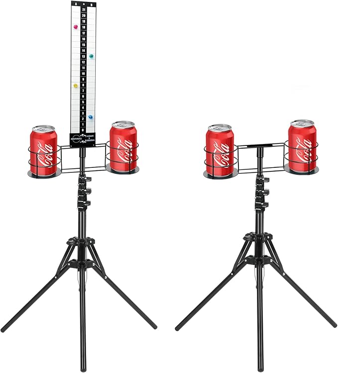 Cornhole Scoreboard 2 Sets, Metal Magnetic Cornhole Score Keeper with Drink Holder, Easy to Assemble, Score Tracking, Perfect Score Tracking Accessory for Outdoor and Patio Games