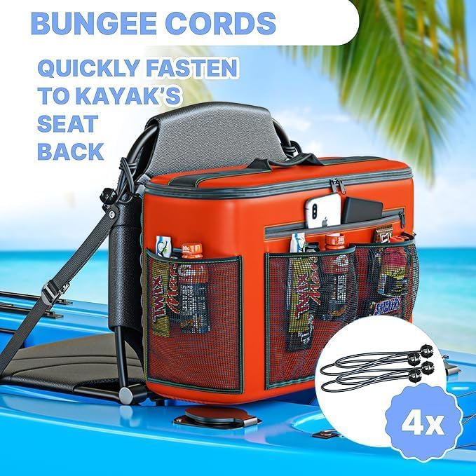 TidyFriend Kayak Cooler Behind Seat, Waterproof Cooler for Kayaking, Kayak Accessories Cooler Bag, Compatible with Lawn Chair Seat, Portable Ice Chest, Keeps Drinks Cold, Travel, Beach, Lunch