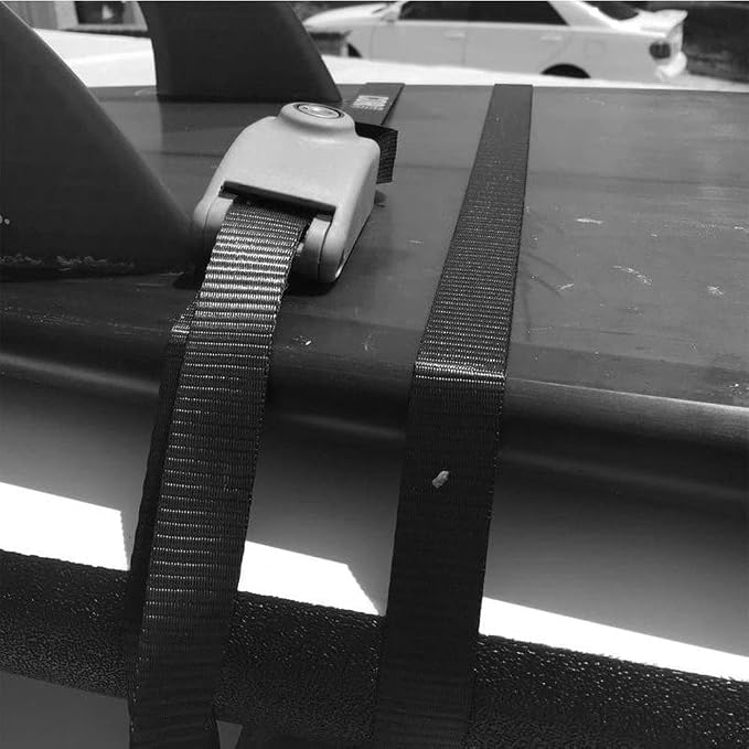 DORSAL Surf Locking Straps Theft Resistant Reinforced Roof Rack Pad Tie Downs Steel/Nylon 10' Feet Black