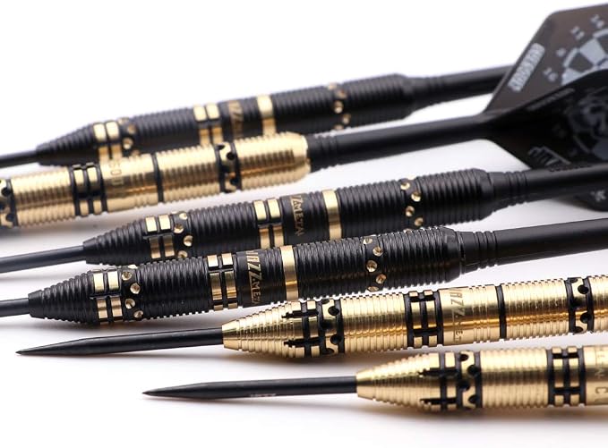CUESOUL Jazz-Metal Luxury Steel Tip Darts Set 21g/24g/26g with AK5 Integrated Dart Flights