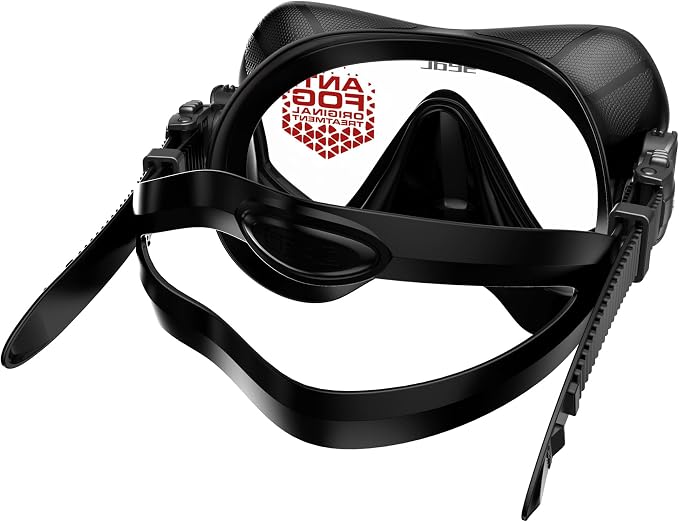 SEAC Pura – Frameless Single-Lens Silicone Diving Mask | Antifog Low Volume Mask for Diving and Snorkeling with 3D Buckle