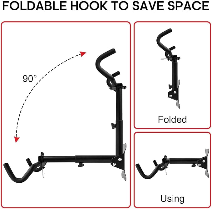 Bike Hanger Wall Mount, 2 Pack Heavy Duty Steel Bike Racks Storage Garage Adjustable Bicycle Hooks for Mountain Hybrid Road Bikes